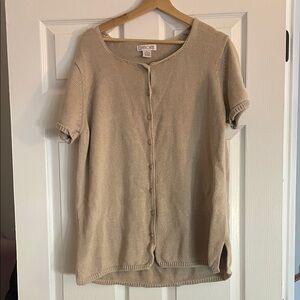 Cherokee Vintage Tan Short-Sleeve Knit Top